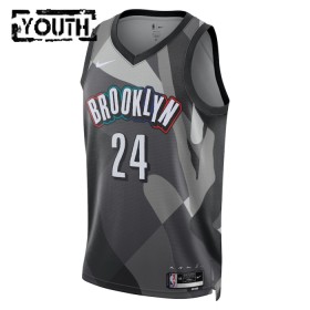 Barn Brooklyn Nets Tröja Cam Thomas Nike 2024-25 City Edition Grå Swingman